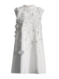 Plataz Design Famous Style Dress 2025 Spring New Three-Dimensional Flowers Sleeveless A-Shaped Dress Woman
