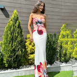 Plataz Positioning Print Medium Long Bag Hip Dress Sexy Breast Repair Dress Summer HZ0628
