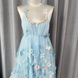 Plataz And Summer 2025 New Dream Super Fairy Three-Dimensional Flower Skirt Women Hanging Dress Floral Dress Morning Robe Holiday Dress