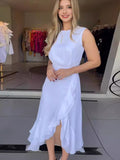 Plataz Summer New Fashion Collar Body Belt To Close The Waist Wood Ear Long Skirt