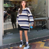 Plataz Net Red T-Shirt Women In Rainbow Striped Long-Sleeved Top 2025 Autumn Dress Korean Version Loose Bottoming Shirt DJPT