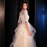 Plataz Dress Women 2025 New Banquet Dignified Atmospheric Elegant Champagne-Colored Host Year-End Dress Spring