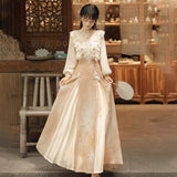 Plataz Design Autumn Evening Chinese Style Women's Clothing Element Half Dress Set 8829