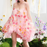 Plataz Gentle And Gradient Handmade Flowers Suspension Beautiful Dresses Women's Holiday Dresses