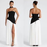 Plataz And Summer New Coloring Women's Bras Temperament To Reduce The Age Of Sexy Shoulder Dress