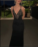 Plataz Sling Lace Dress Black Dress With Built-In Body Shaping HZ0628