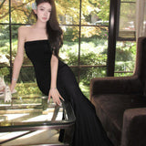 Plataz Body-High-Senior Corsenior Knitted Long Dress Senior Feel Seaside Holiday Dress Woman