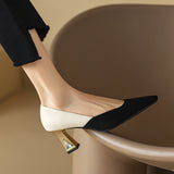 Plataz Large-Size Shoes Small Fragrant Wind Sharp High Heels New Women's Shoes Light Color Fashion Single Shoes High Quality Shoes