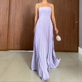 Plataz Women's High-Rise Splicing Sexy Dew Solid Color Design Dress In Summer 2025