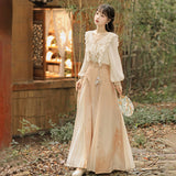 Plataz Design Autumn Evening Chinese Style Women's Clothing Element Half Dress Set 8829