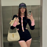 Plataz Autumn 2025 New Women's Dresses French Temperament Knitted Long-Sleeved Jumpsuit DJPT