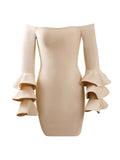 Plataz Winter Horn Sleeves Shoulder Dress Elegant Famous Man With High-End Sense Of Bodysuit