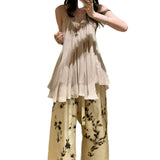 Plataz And Summer New Loose Slings Bare Back Hanging Neck Vest Top Woman