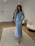 Plataz Spring Cundress Long Sleeves And Flaws With Irregular Long Dress Dress Woman