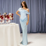 Plataz Lake Lianjiang F24DS380 Women's Slanted Shoulder Sleeveless Fishtail Party Dress Dress HZ0628