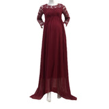 Plataz Woman Sexy Front Circle Long-Sleeved Flowers L Splicing Chiffon Skirt Pregnant Woman Photo Skirt 1174 Maternity