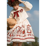 Plataz Design Winter Gift Sling Skirt Elegant Temperament Lolita College Style Two-Piece Set 6320