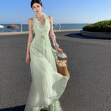 Plataz Dress Women's Summer Seaside Holiday Super Fairy Dew Back Dress Bohemian Dress Skirt Ambiance