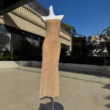 Plataz Feeling Nude Shiny Piece Hanging Dress High-End Light Luxury Niche Banquet Birthday Sexy Dress Dress Dress