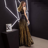 Plataz Evening Dress Women In The Spring Of 2025 New Gradient Thin Car Model Long Show Show Performance Dress