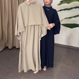 Plataz 2024 New Middle East Loose Leisure Short Shawl Burqa Dress Two-Piece