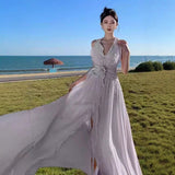 Plataz Dress Women's Summer Seaside Holiday Super Fairy Dew Back Dress Bohemian Dress Skirt Ambiance