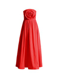 Plataz Women's Dress 2025 Spring New Women's Dress Red Mostly Roses Spliced Bra Long Dress Women