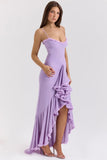 Plataz Style Sexy New Slings Solid V-Neck High-Ball Net Repair Medium Long Dress HZ0628