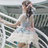 Plataz Rose Peach Wine Lolita Women Sling Dress Everyday Cute Lolita Sweet Dress 6865