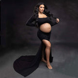 Plataz Women Cotton Dress Dress Pregnant Women Photo Full Cotton Drag Skirt Maternity