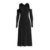 Plataz Temperament Elegant Wind 2025 Summer New Cross-Necked Shoulder Knot Design Dress Dress Woman