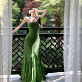 Plataz Body-High-Senior Corsenior Knitted Long Dress Senior Feel Seaside Holiday Dress Woman