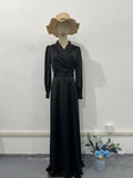 Plataz Temperament V-Neck 2024 Spring New Age Reduction Long-Sleeved Dress With Long-Sleeved