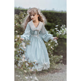 Plataz Design New Love Letter OP Long-Sleeved Skirt Fresh Cute Lolita Sweet Soft Sister Dress 6435