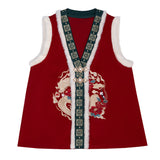 Plataz Fulong Yingchun Hanfu Women Chinese Wind Han Element Blouse Vest Half Dress Suit 8941
