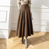 Plataz Dress 2025 Winter Dress New High-Waist Korean Version Of The Big Folds To Cover The Thin Hair Of This Long Dress DJPT