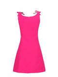 Plataz A Skirt 2025 Summer New Small Fragrant Wind U-Neck Bow Decorated Sexy Sling Dress