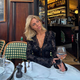 Plataz Autumn 2025 New Fashion Chiffon Shirt Small Fragrant Temperament Laded Horn Sleeve Top Woman DJPT