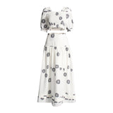 Plataz Retro Resort Style Two Sets Of 2025 Summer New Square Collar Bubble Sleeve Top High Waist Half-Dress Suit Woman