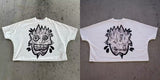 Plataz Vintage Men Cartoon H-Hang H-Hang PK T-Shirt American Kawai Long Dress Y2K Short Sleeves DJPT