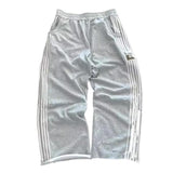 Plataz Simple Striped Casual Pants Men And Women Retro Harajuku Loose Straight DJPT