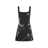 Plataz Women's New Slingless U-Necked Hot Diamond Shiny Miniskirt HZ0628