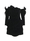 Plataz Walking Show Famous Lady Dress Woman 2025 Spring New Heavy Industry Velvet Three-Dimensional Flowers Breast Small Dress