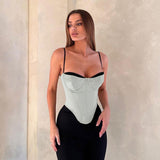 Plataz Clammed With A Giose-Breasted Bra Sling On The Street Fashion Casual Hottie Vest Woman DJPT