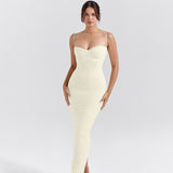 Plataz Autumn 2025 New Small Fragrant Temperament Texture Characteristic Fabric Showing Chest Open Fork Dress Woman DJPT