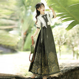 Plataz Mysterious Magic Chinese Style Improve The Chinese Element Of Women's Short-Sleeved Top Dress Dress Set 9065
