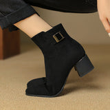 Plataz French Coarse And Small Short Boots Women's Autumn New Pointed Velvet Knight Boots Single Boots With Large Size Women's Boots High Quality Shoes