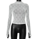 Plataz Women's Solid Color Round Lace Splicing Perspective Repair Body DJPT