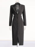 Plataz Temperament Catwalk 2025 Spring New V-Neck Long-Banded Belt With Small Suit Jacket Women's Clothing