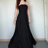 Plataz 2024 New Female Decoration Height Waist Simple Temperament High-Grade Breast-Smear Lightweight Dress